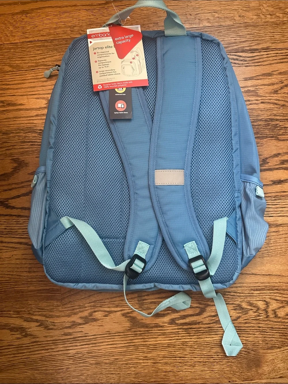 Embark Sky Blue Men's Backpack with Multiple Compartments